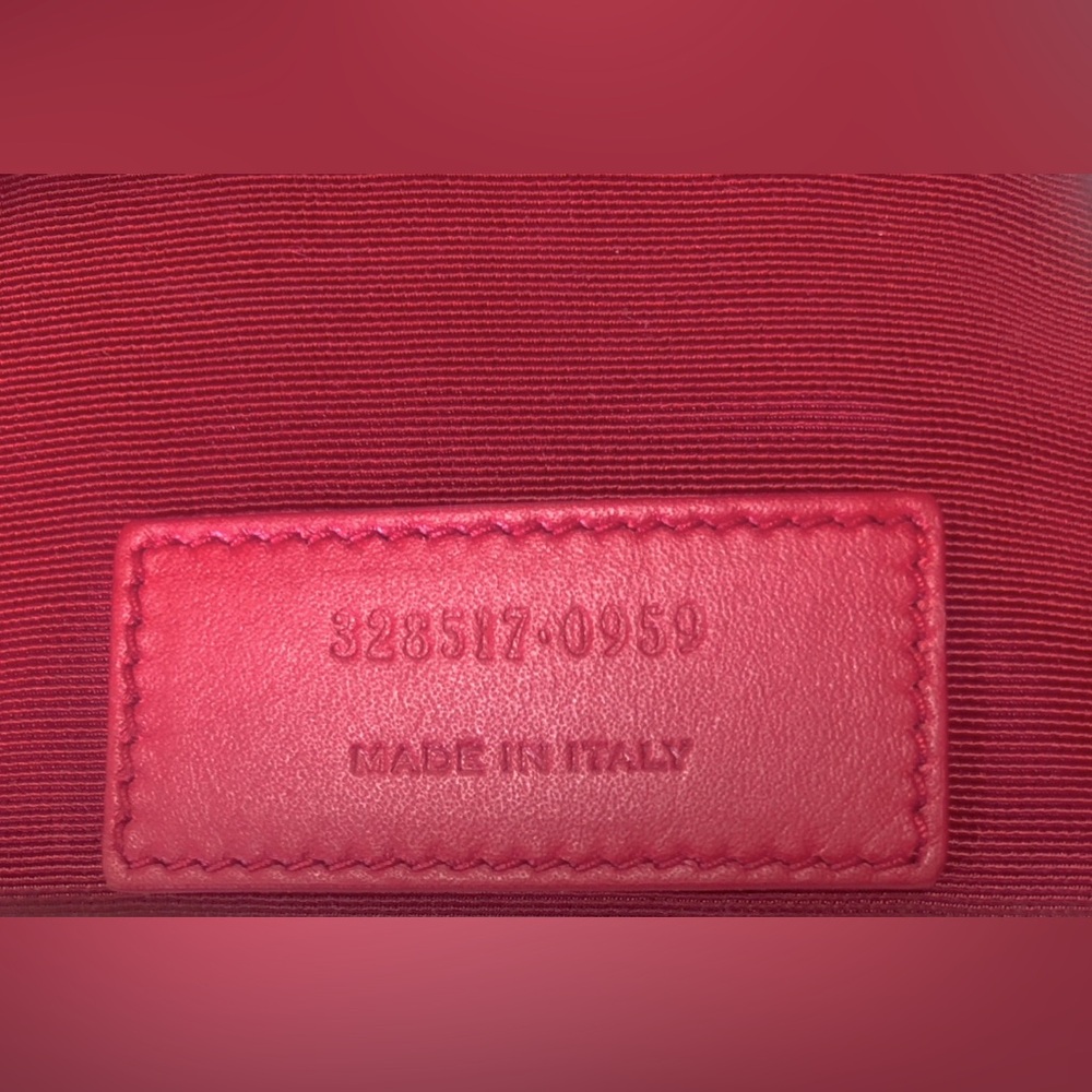 Saint Laurent Leather Pouch Cherry Red iPad Case Tablet Case Clutch Zippered Bag - Picture 7 of 9